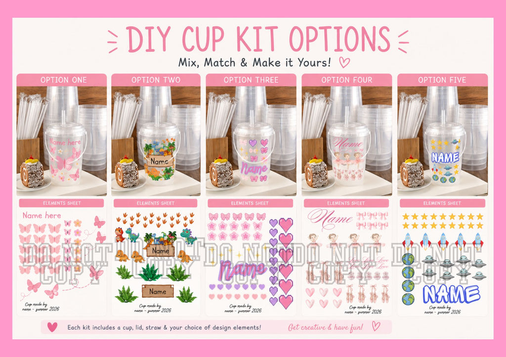 Kids DIY Cup Decorating Kit | Make Your Own Personalised Cup | UV DTF Sticker Activity Set