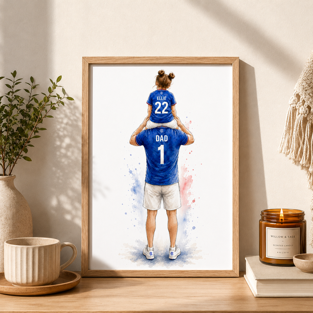 Father and Daughter foootball top artwork
