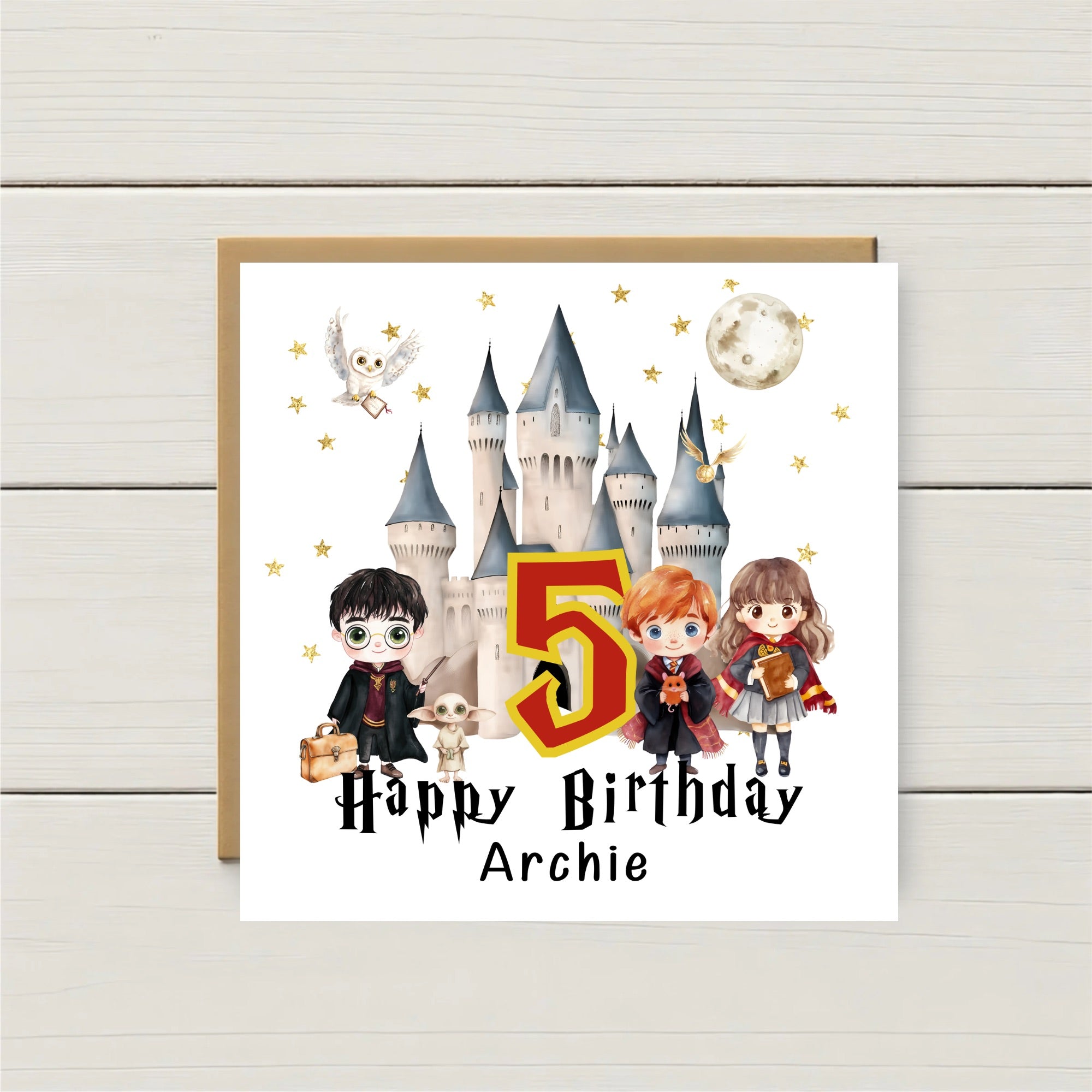 Personalised Wizard School Birthday Card – Any Age & Name | Magical Birthday Card | Wizard Inspired Birthday Card