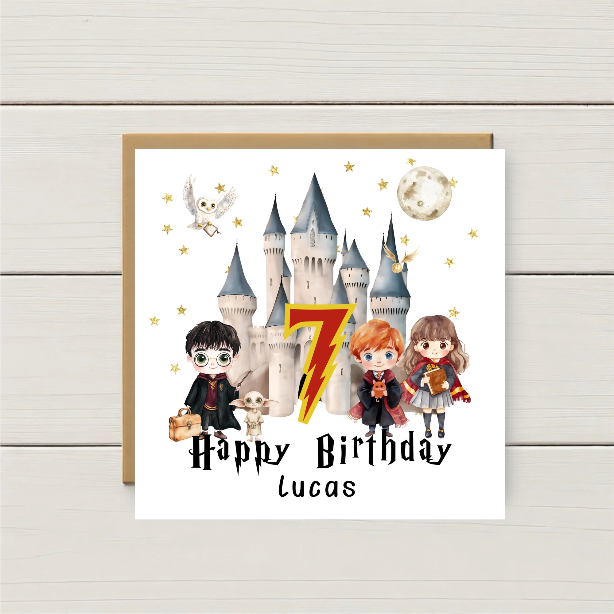 Personalised Wizard School Birthday Card – Any Age & Name | Magical Birthday Card | Wizard Inspired Birthday Card