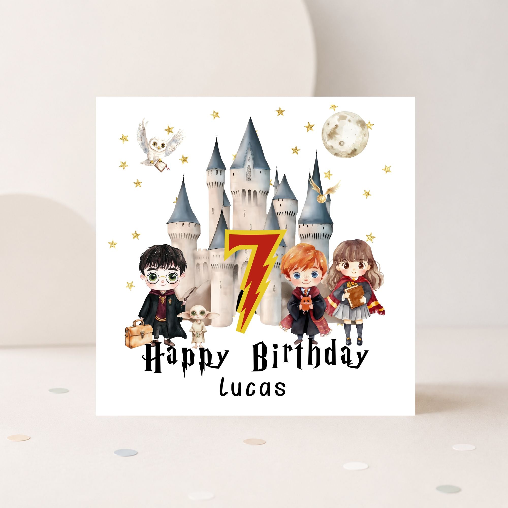 Personalised Wizard School Birthday Card – Any Age & Name | Magical Birthday Card | Wizard Inspired Birthday Card