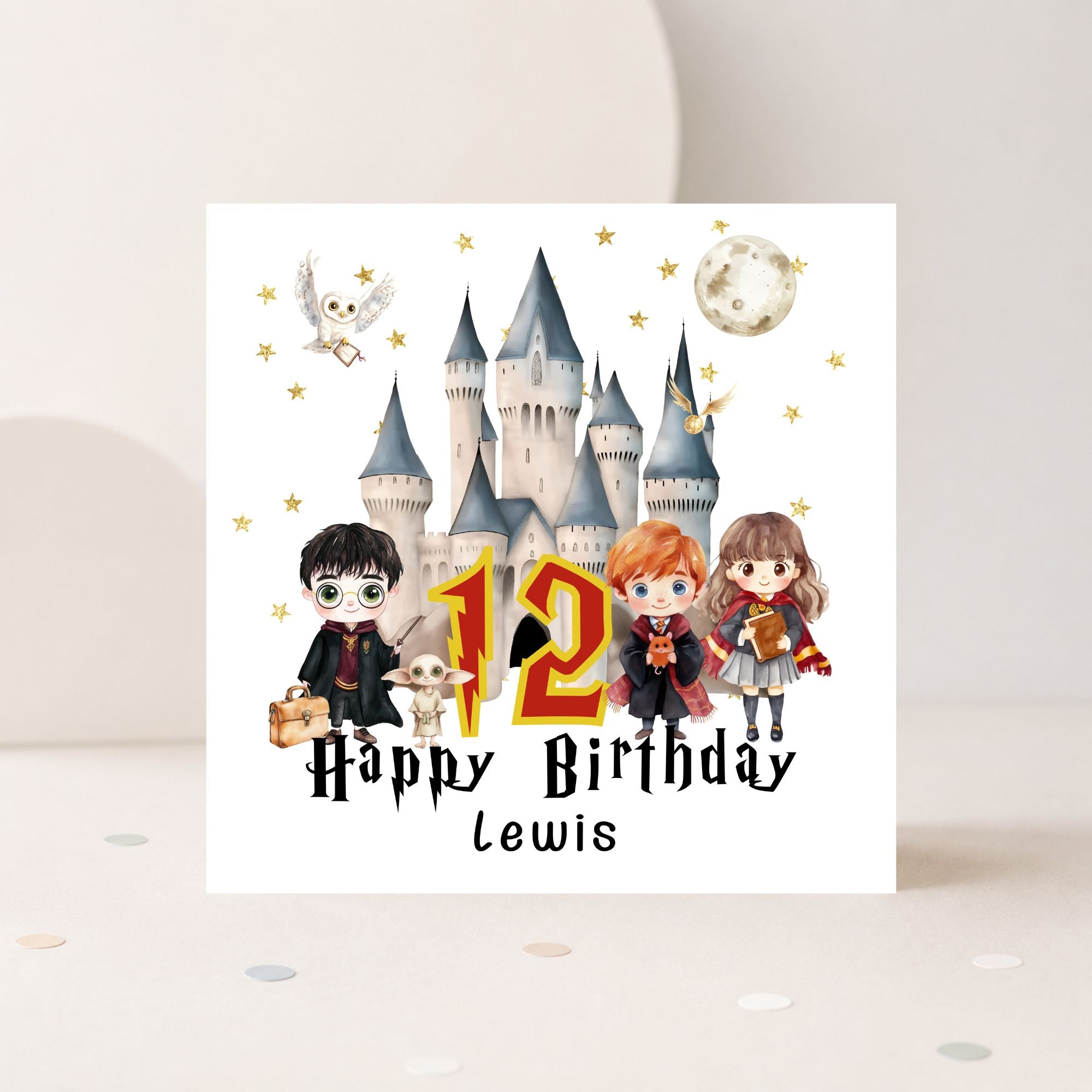 Personalised Wizard School Birthday Card – Any Age & Name | Magical Birthday Card | Wizard Inspired Birthday Card
