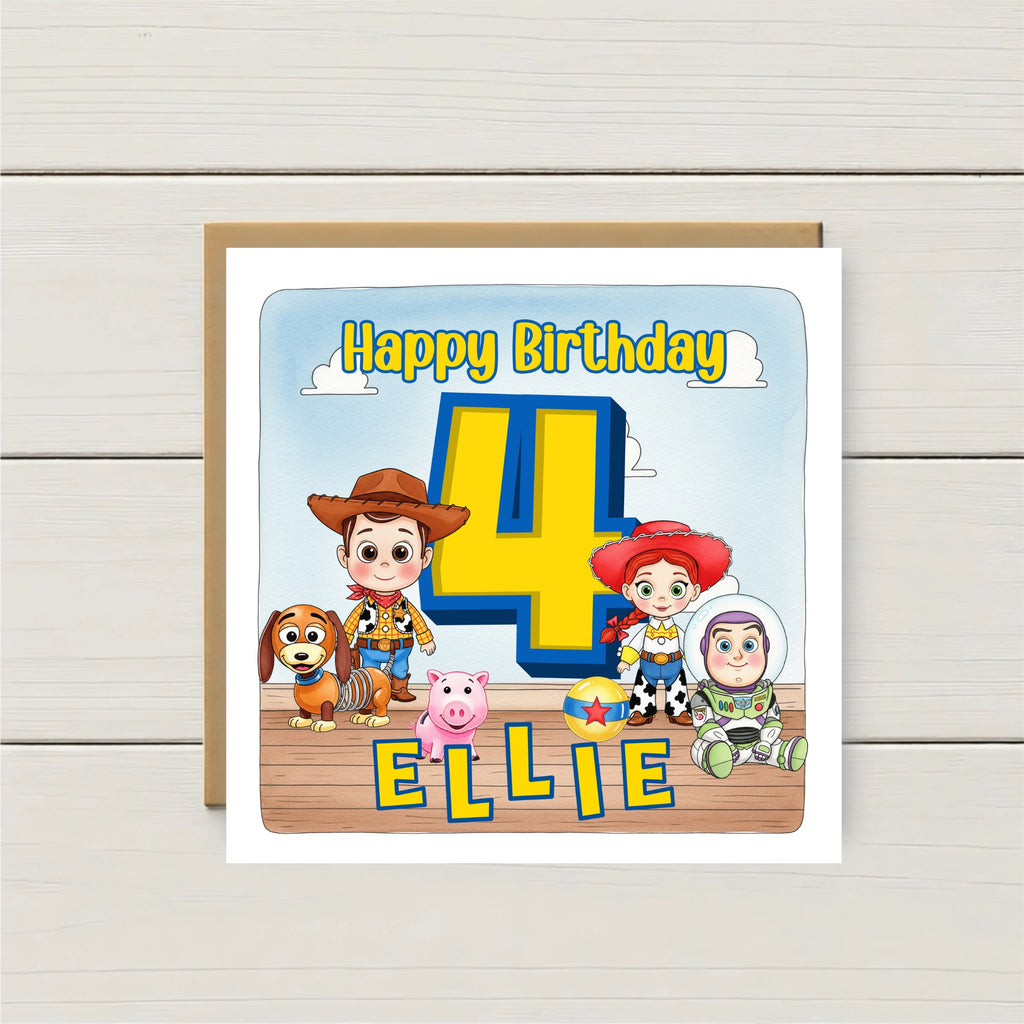 Personalised Toy Story Inspired Birthday Card – Any Age & Name | Custom Kids Birthday Card