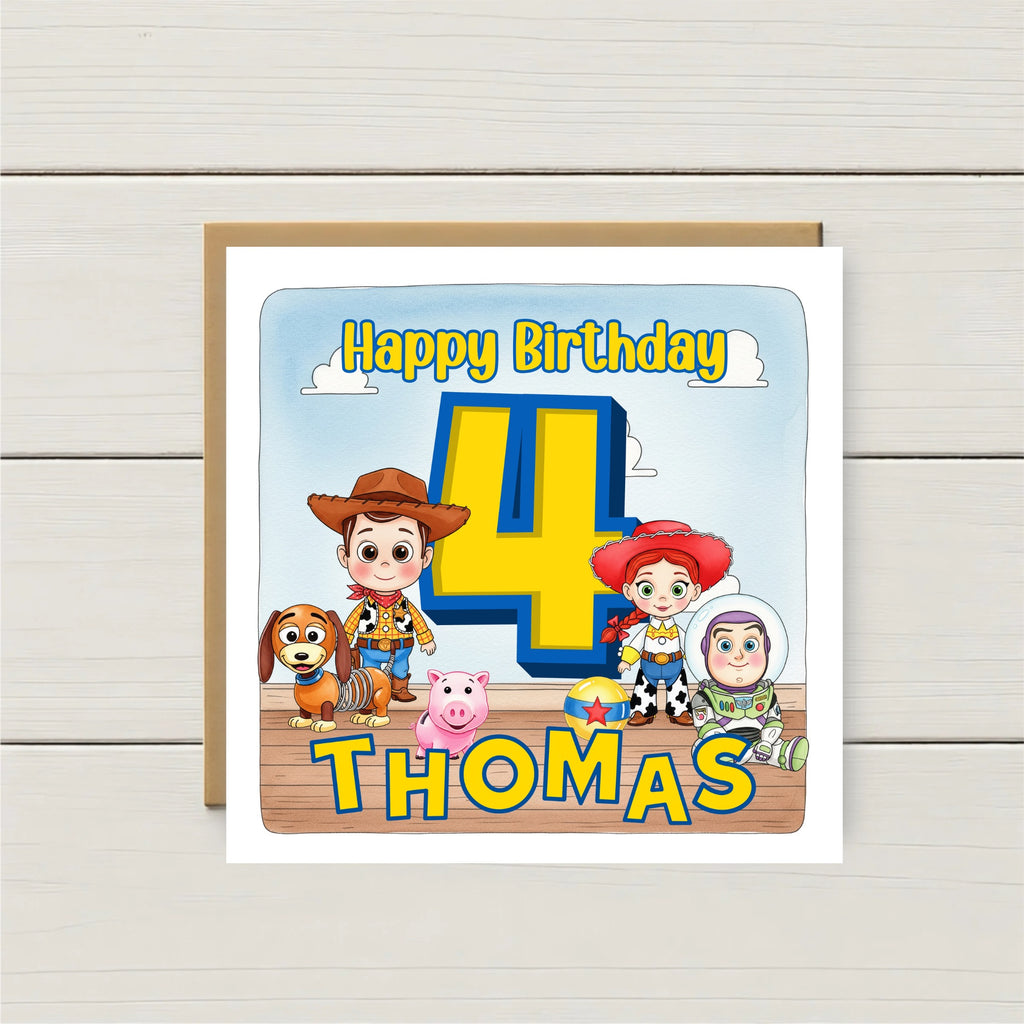 Personalised Toy Story Inspired Birthday Card – Any Age & Name | Custom Kids Birthday Card