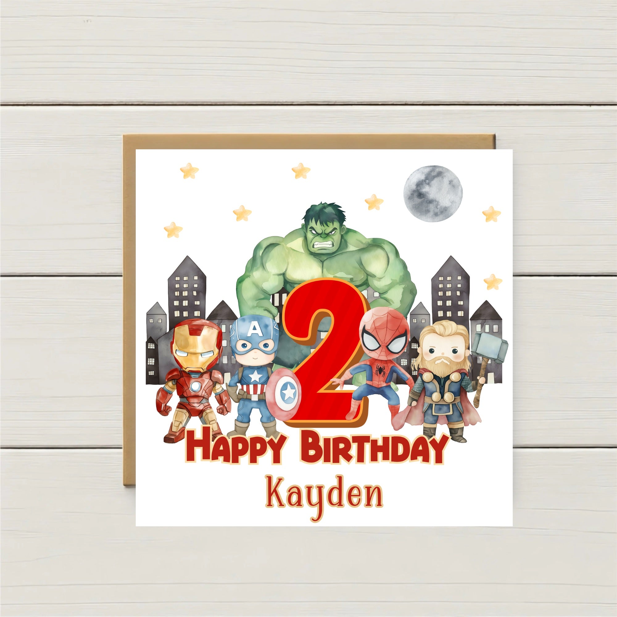 Personalised Superhero Birthday Card – Any Age & Name | Avengers Inspired Birthday Card