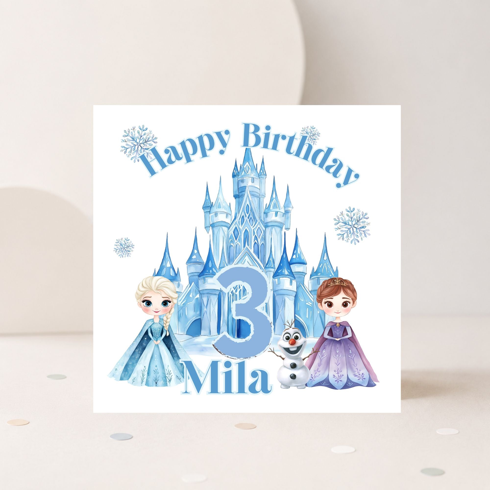 Personalised Ice Princess Birthday Card – Any Age & Name | Frozen Inspired Kids Birthday Card
