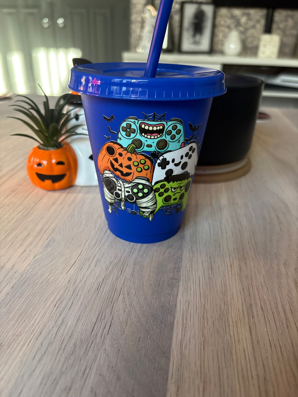 Kids Halloween Gamer Cold Cup | 16oz Spooky Controller Tumbler