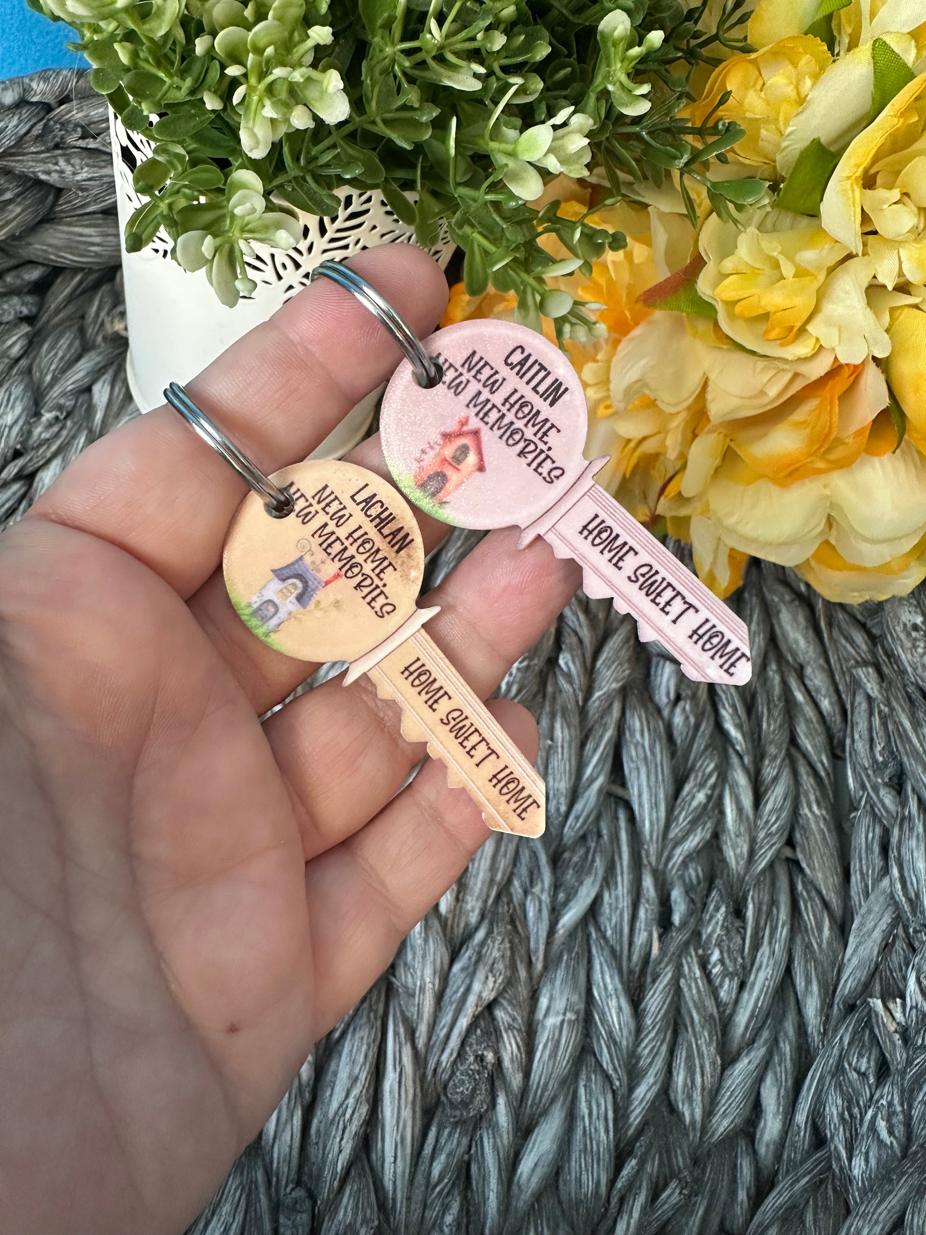 Personalised New Home Keyring | Housewarming Gift | New Home Keepsake