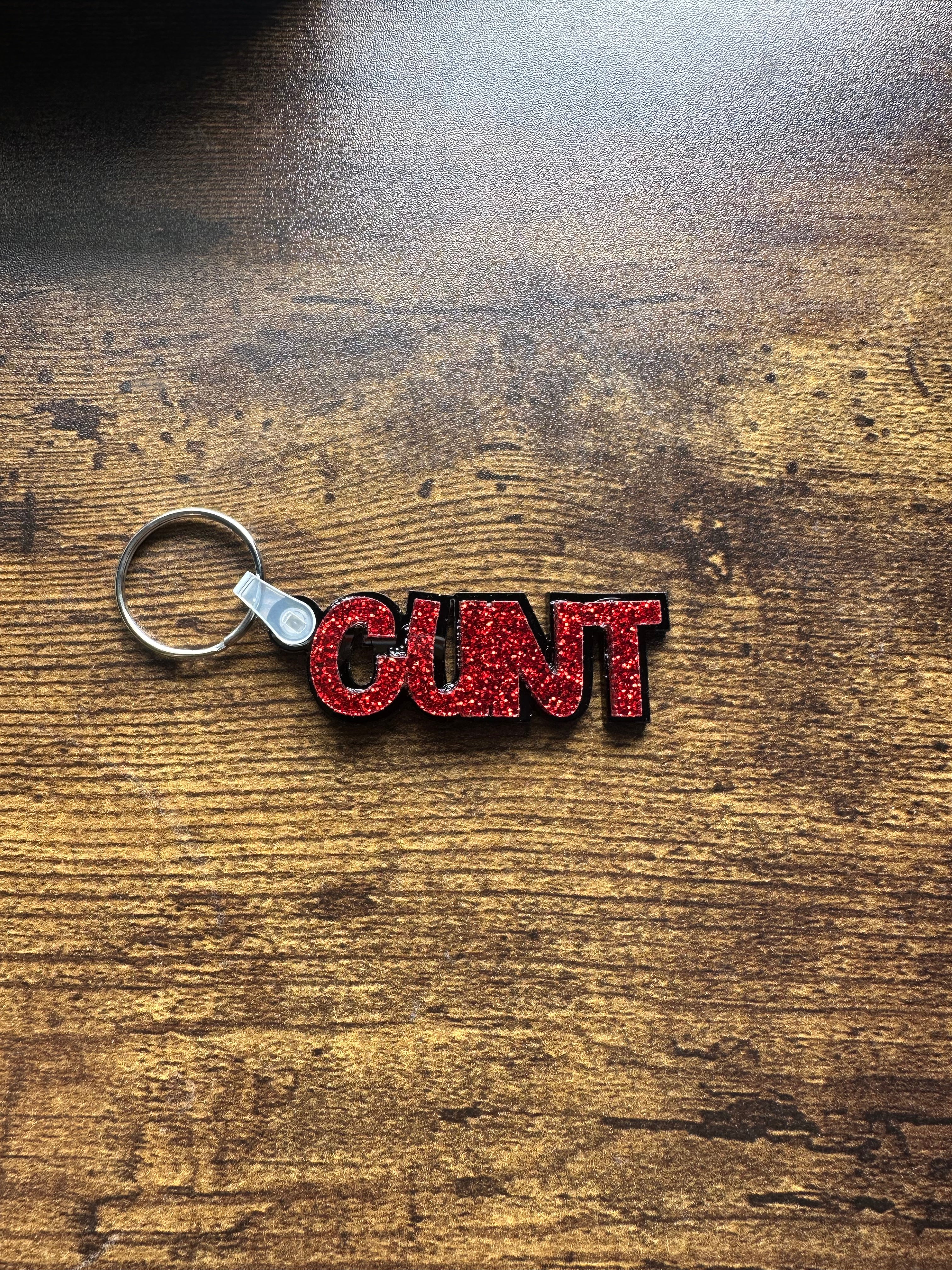 Funny Glitter Resin Swear Word Keyring | Handmade Acrylic Keychain | Novelty Gift for Friends, Birthdays & Secret Santa