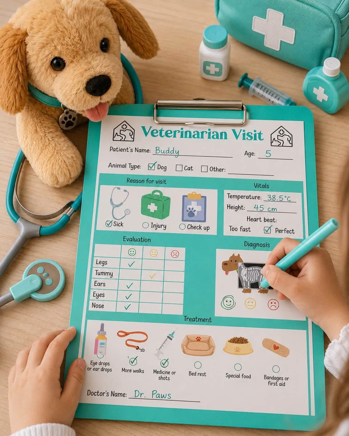 Kids Pretend Play Activity Pad – A5 20 Page Role Play Notepad