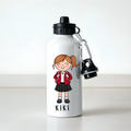 Personalised Girls School Water Bottle – 600ml Aluminium Bottle – Custom Name Bottle for School, Nursery & Travel