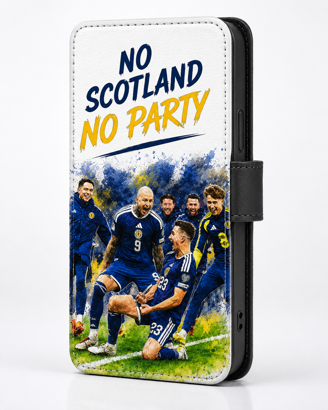 Scotland Football Leather Flip Phone Case – “No Scotland No Party” Design