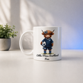 Little Miss Scotland Fan Mug – Highland Cow Scotland Football Ceramic Mug – Scottish Gift for Girls