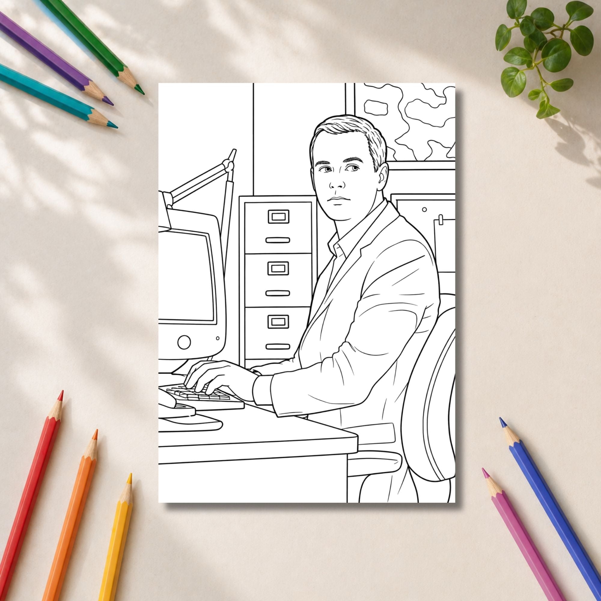 NCIS Inspired Colouring Book | 21 Page TV Crime Series Fan Colouring Book | A4 Adult Colouring Book Gift