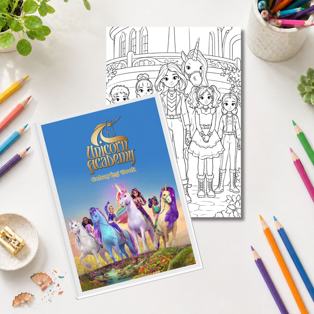 Unicorn Academy Inspired Colouring Book | 21 Magical Colouring Pages | Unicorn Gift for Kids | A4 Colouring Book