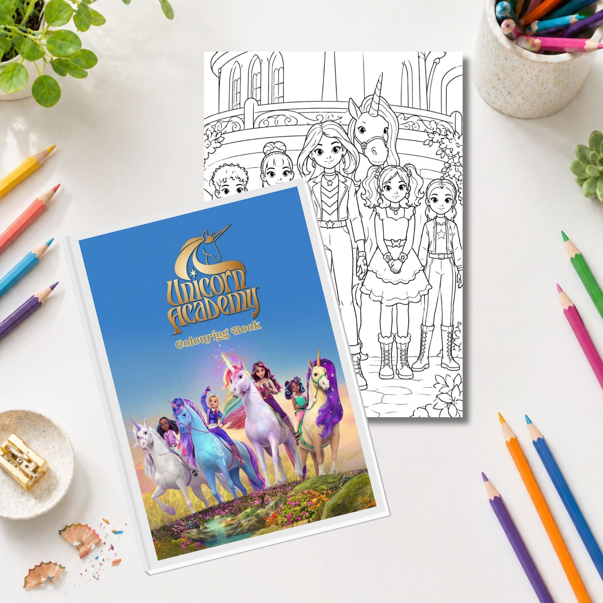 Unicorn Academy Inspired Colouring Book | 21 Magical Colouring Pages | Unicorn Gift for Kids | A4 Colouring Book