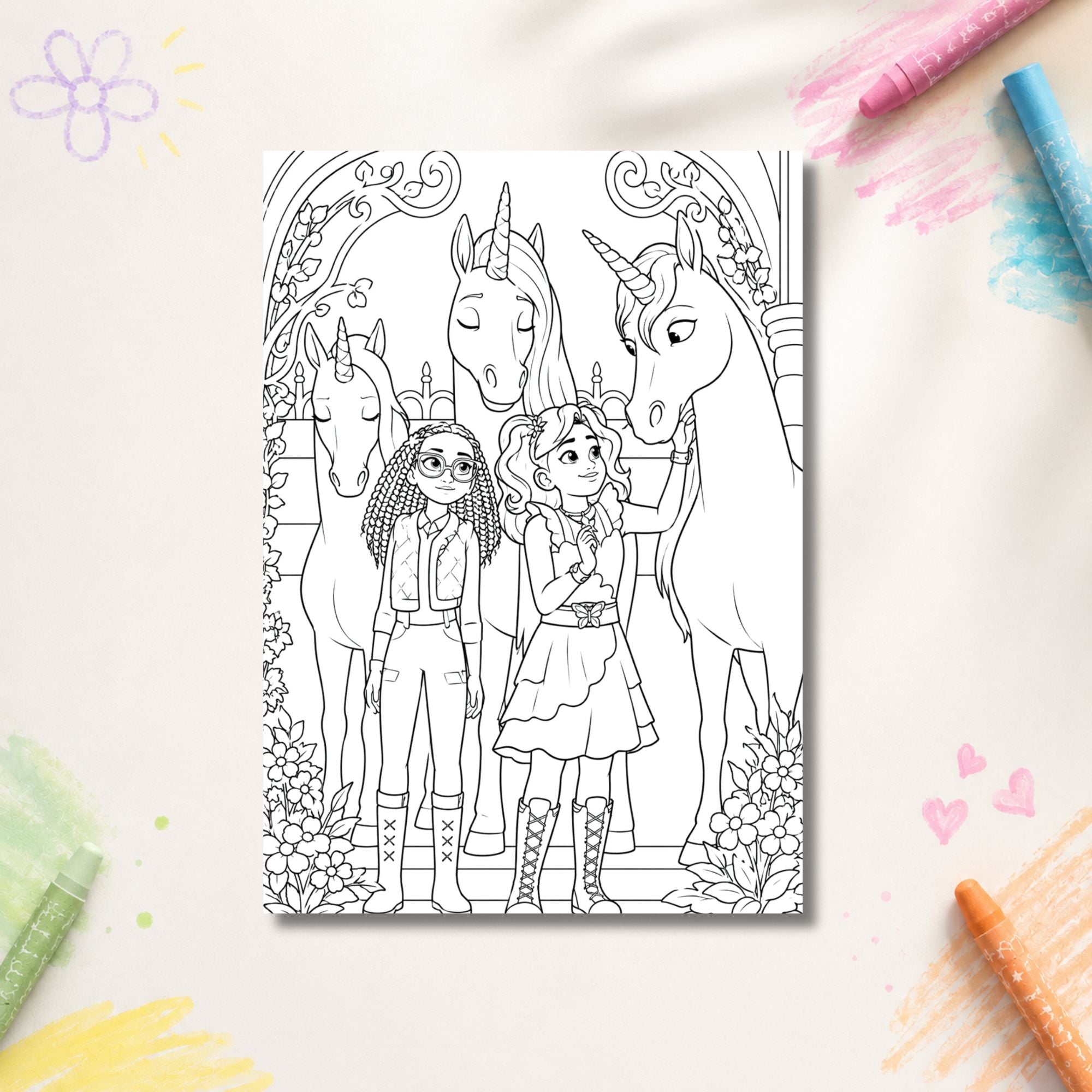 Unicorn Academy Inspired Colouring Book | 21 Magical Colouring Pages | Unicorn Gift for Kids | A4 Colouring Book