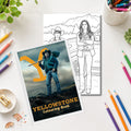 Yellowstone Inspired Colouring Book | 21 Colouring Pages | Western TV Fan Gift | A4 Adult Colouring Book