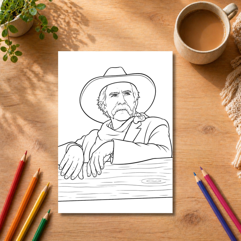 Yellowstone Inspired Colouring Book | 21 Colouring Pages | Western TV Fan Gift | A4 Adult Colouring Book