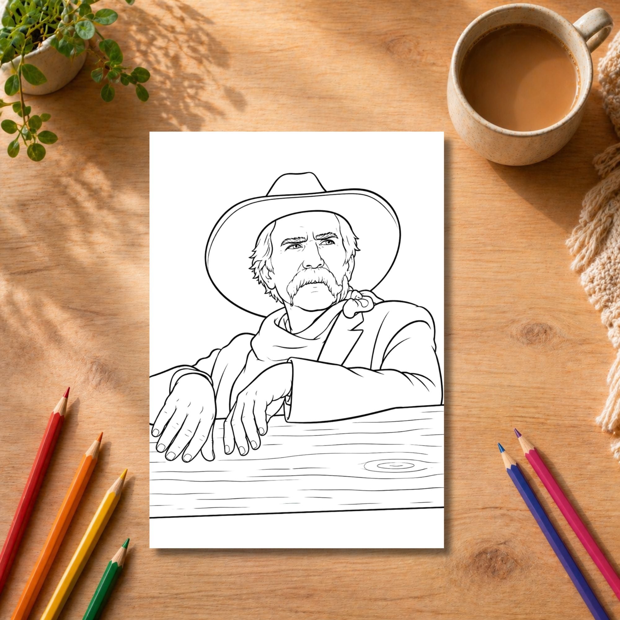 Yellowstone Inspired Colouring Book | 21 Colouring Pages | Western TV Fan Gift | A4 Adult Colouring Book