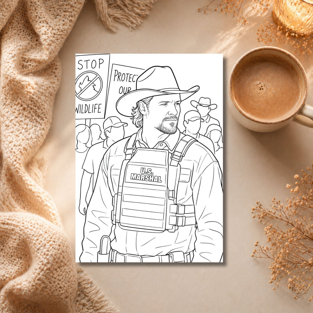 Yellowstone Inspired Colouring Book | 21 Colouring Pages | Western TV Fan Gift | A4 Adult Colouring Book