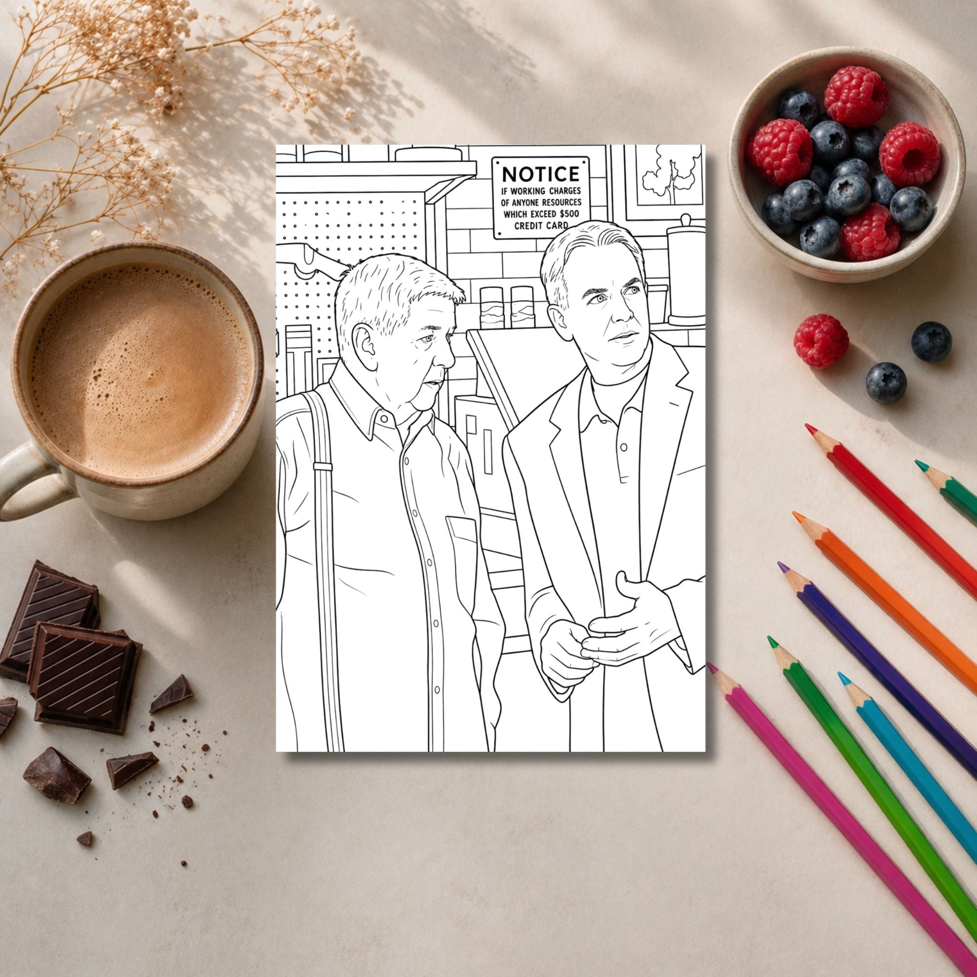 NCIS Inspired Colouring Book | 21 Page TV Crime Series Fan Colouring Book | A4 Adult Colouring Book Gift
