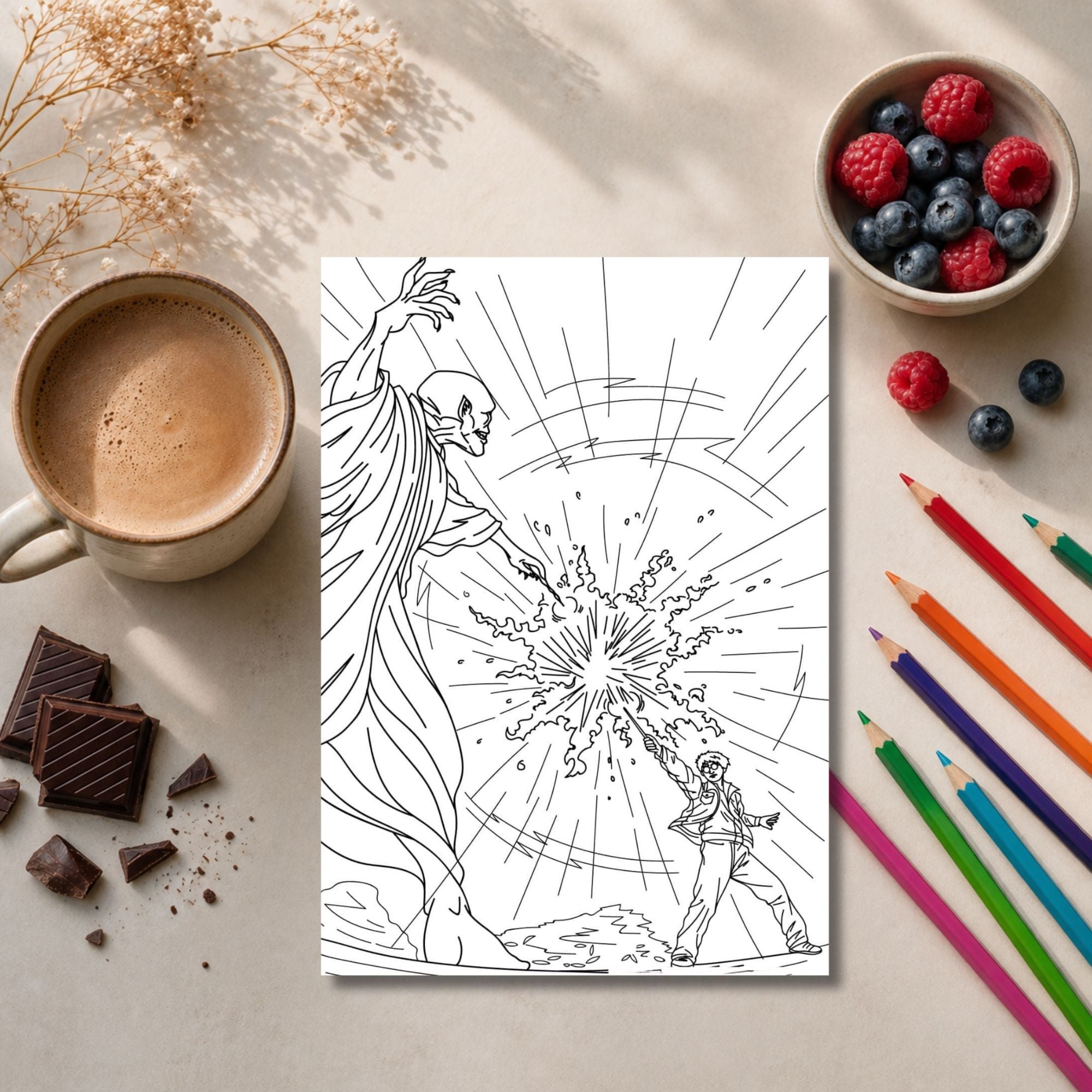 Wizard Magic Colouring Book – 20 Page A4 Fantasy Book