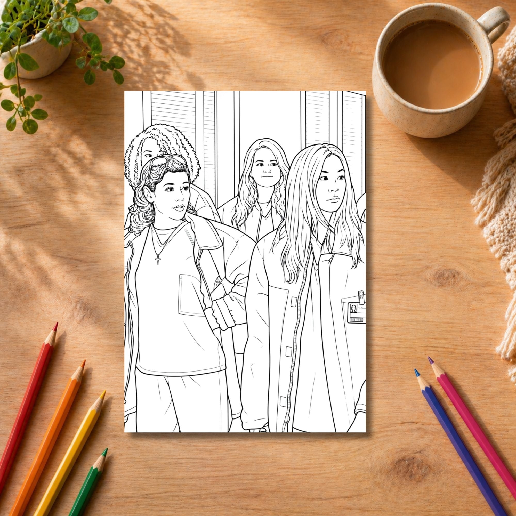 Orange Is the New Black Inspired Colouring Book | 21 Page TV Series Fan Colouring Book | A4 Adult Colouring Book Gift