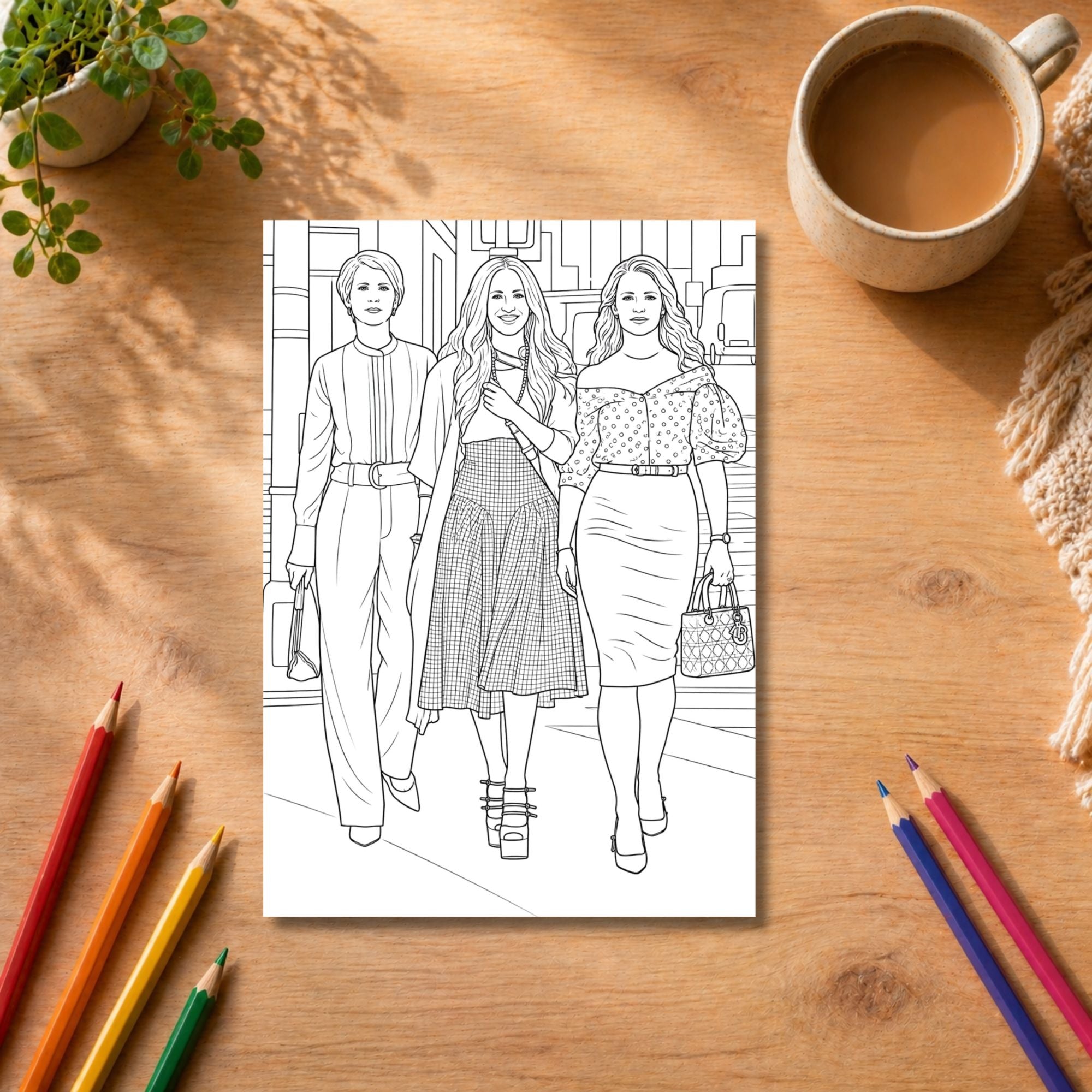 Sex and the City Inspired Colouring Book | 21-Page Fashion & New York Adult Colouring Book | TV-Inspired Gift
