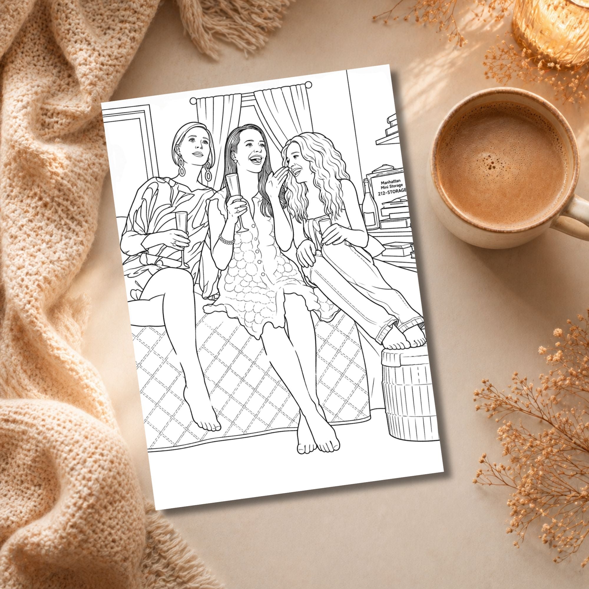 Sex and the City Inspired Colouring Book | 21-Page Fashion & New York Adult Colouring Book | TV-Inspired Gift