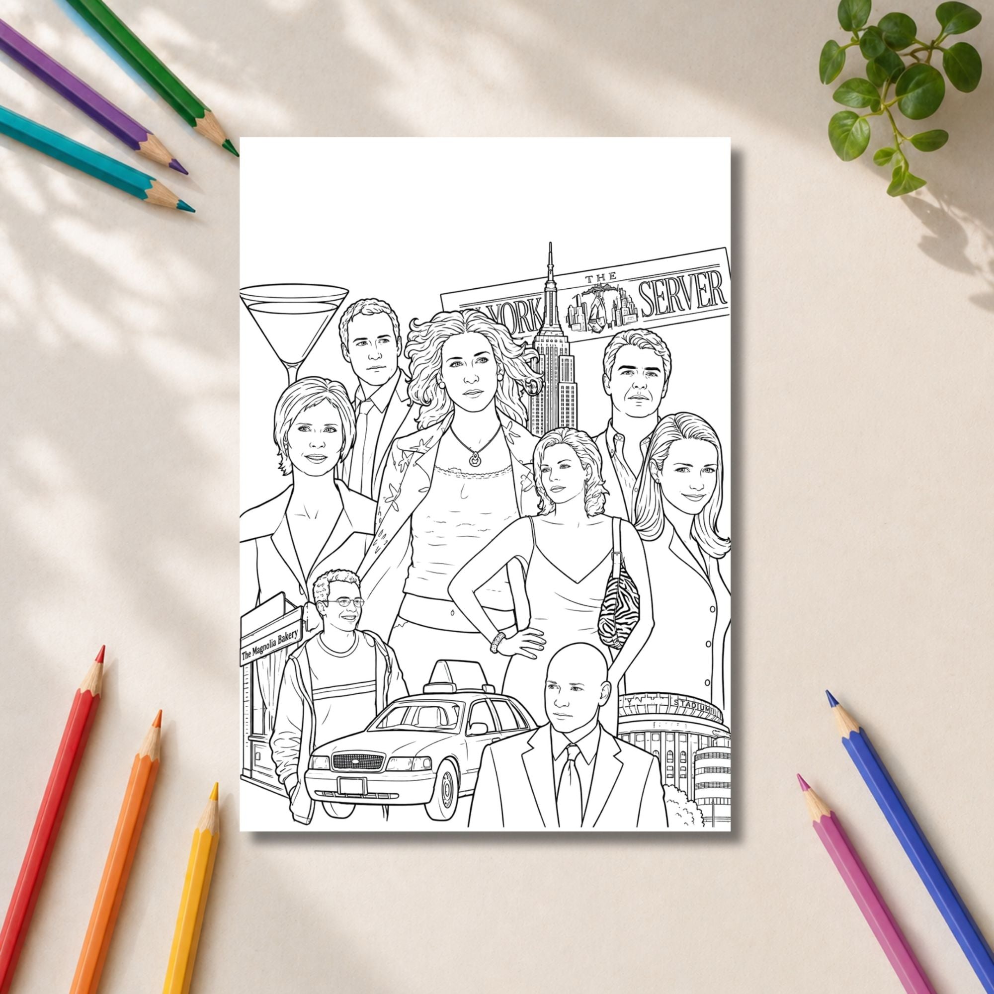 Sex and the City Inspired Colouring Book | 21-Page Fashion & New York Adult Colouring Book | TV-Inspired Gift