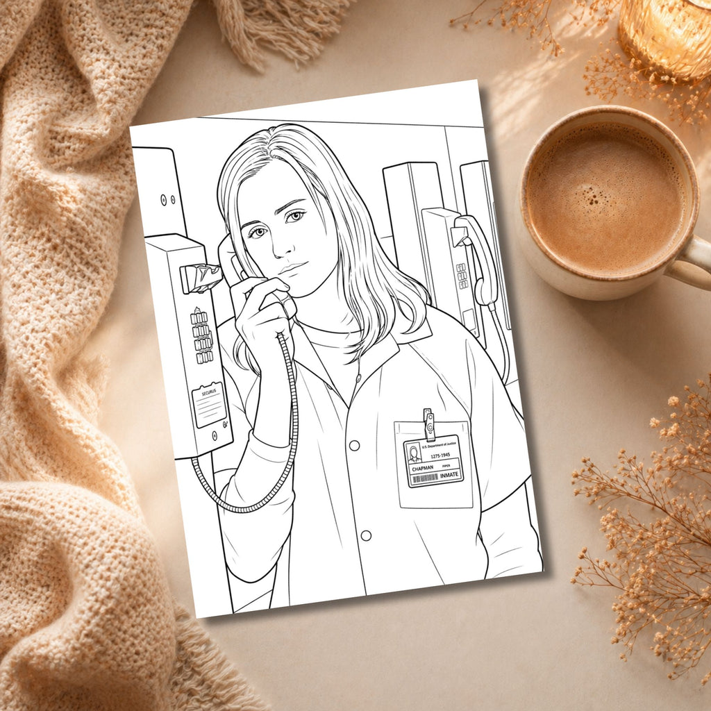 Orange Is the New Black Inspired Colouring Book | 21 Page TV Series Fan Colouring Book | A4 Adult Colouring Book Gift