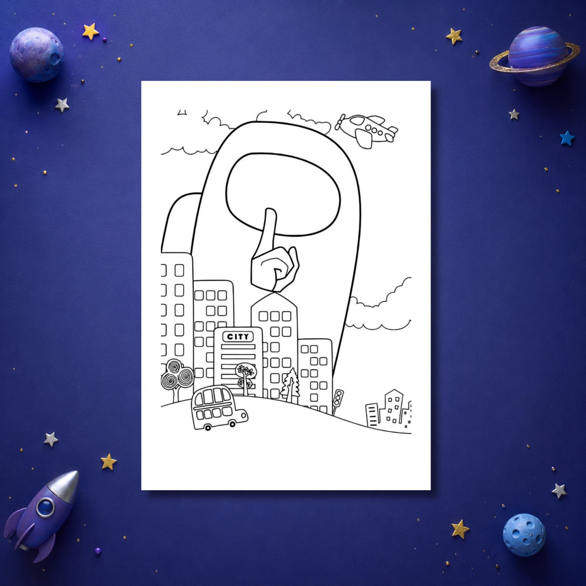 Among Us Inspired Colouring Book
