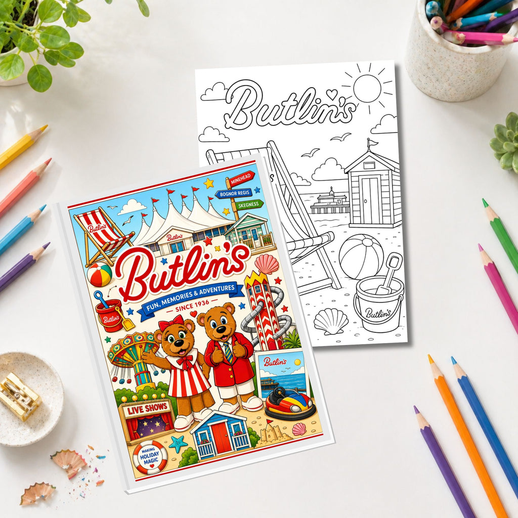 Butlin's Inspired Colouring Book | 21-Page Holiday & Seaside Adult Colouring Book | British Holiday Gift
