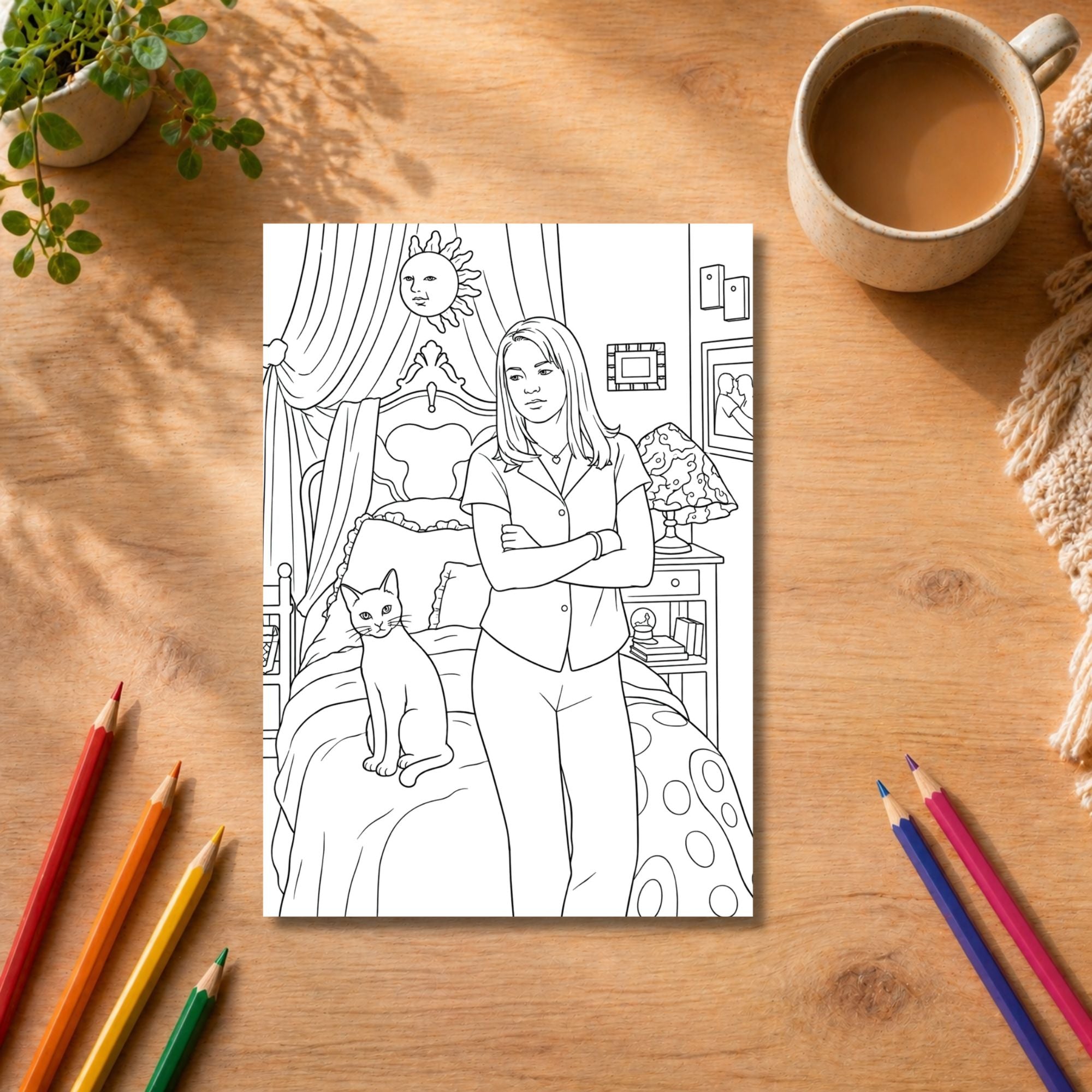 Sabrina the Teenage Witch Inspired Colouring Book | 21 Magical Colouring Pages | 90s TV Fan Gift | A4 Adult Colouring Book