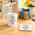 Funny Father’s Day Mug & Coaster Set – Dad I Get My Good Looks From My Mum – Ceramic Mug Gift for Dad