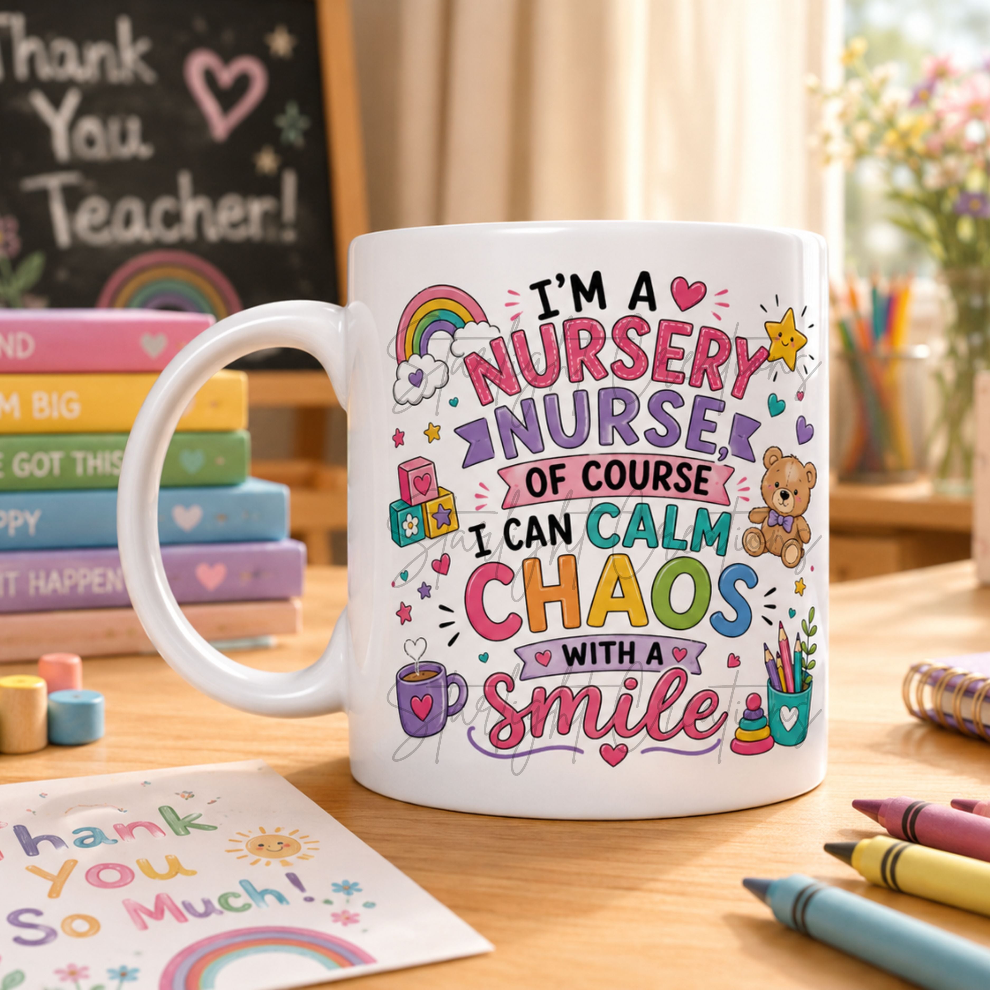 Nursery Nurse Mug – Funny Thank You Gift for Nursery Staff – Choice of 3 Designs – Personalised Teacher Style Mug
