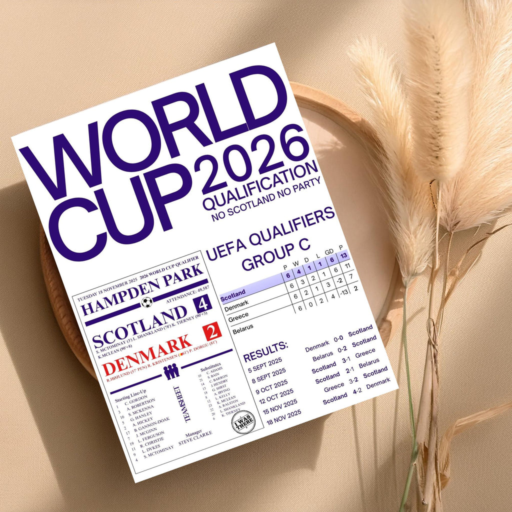 Scotland World Cup 2026 Qualification Print | Scotland Football Poster | A4 Unframed Scotland Fan Gift