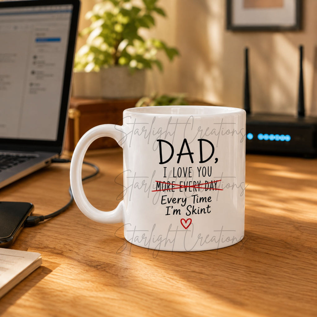 Funny Father’s Day Mug – “Thanks for Putting Up With My Mum”