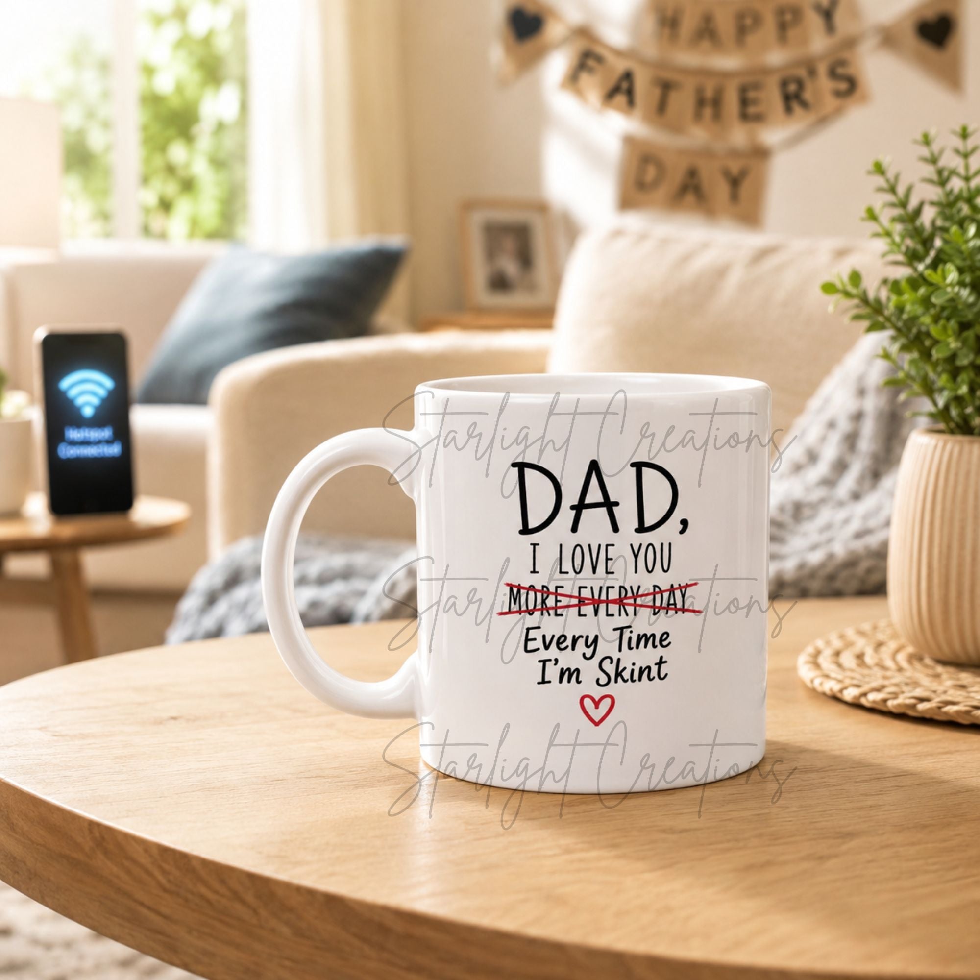 Funny Father’s Day Mug – “Thanks for Putting Up With My Mum”