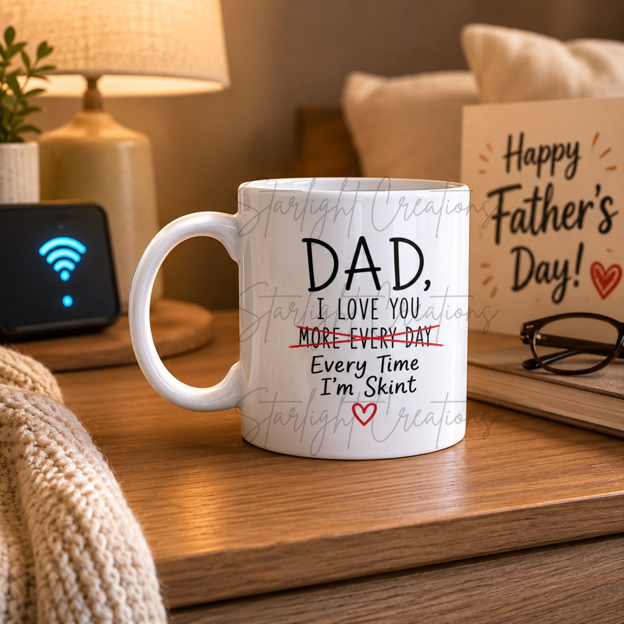 Funny Father’s Day Mug – “Thanks for Putting Up With My Mum”