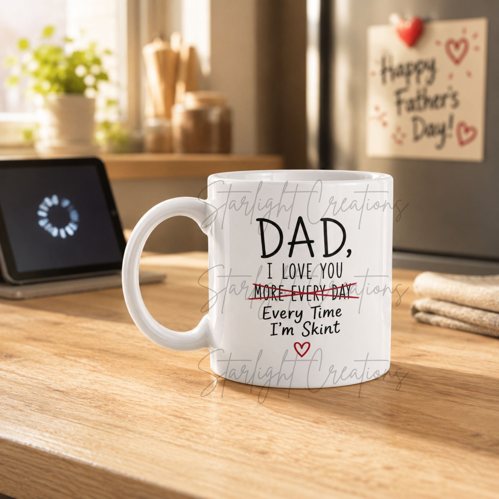 Funny Father’s Day Mug – “Thanks for Putting Up With My Mum”