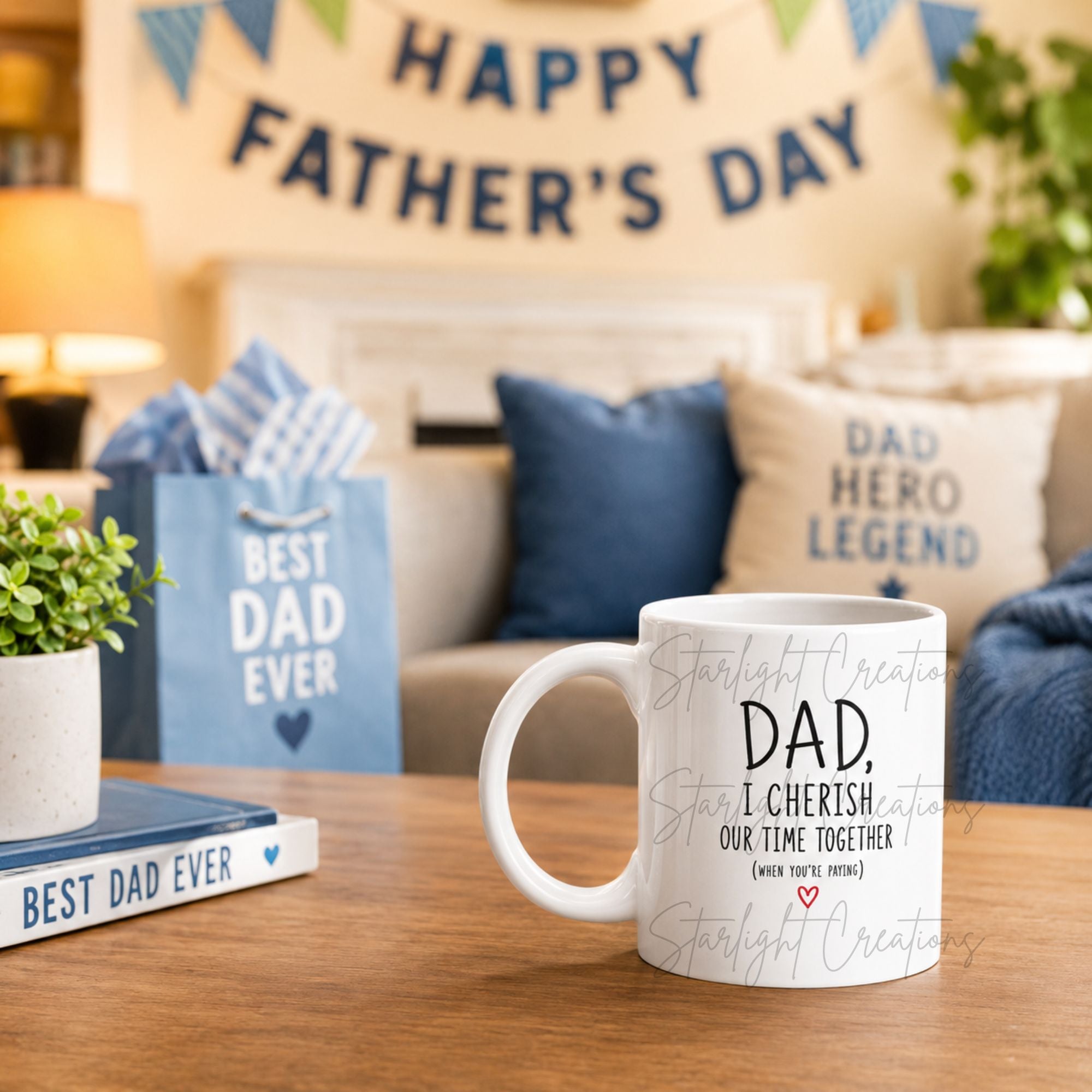 Funny Dad Mug & Coaster Set – Dad I Love You Every Time I’m Skint – Father’s Day Gift for Dad