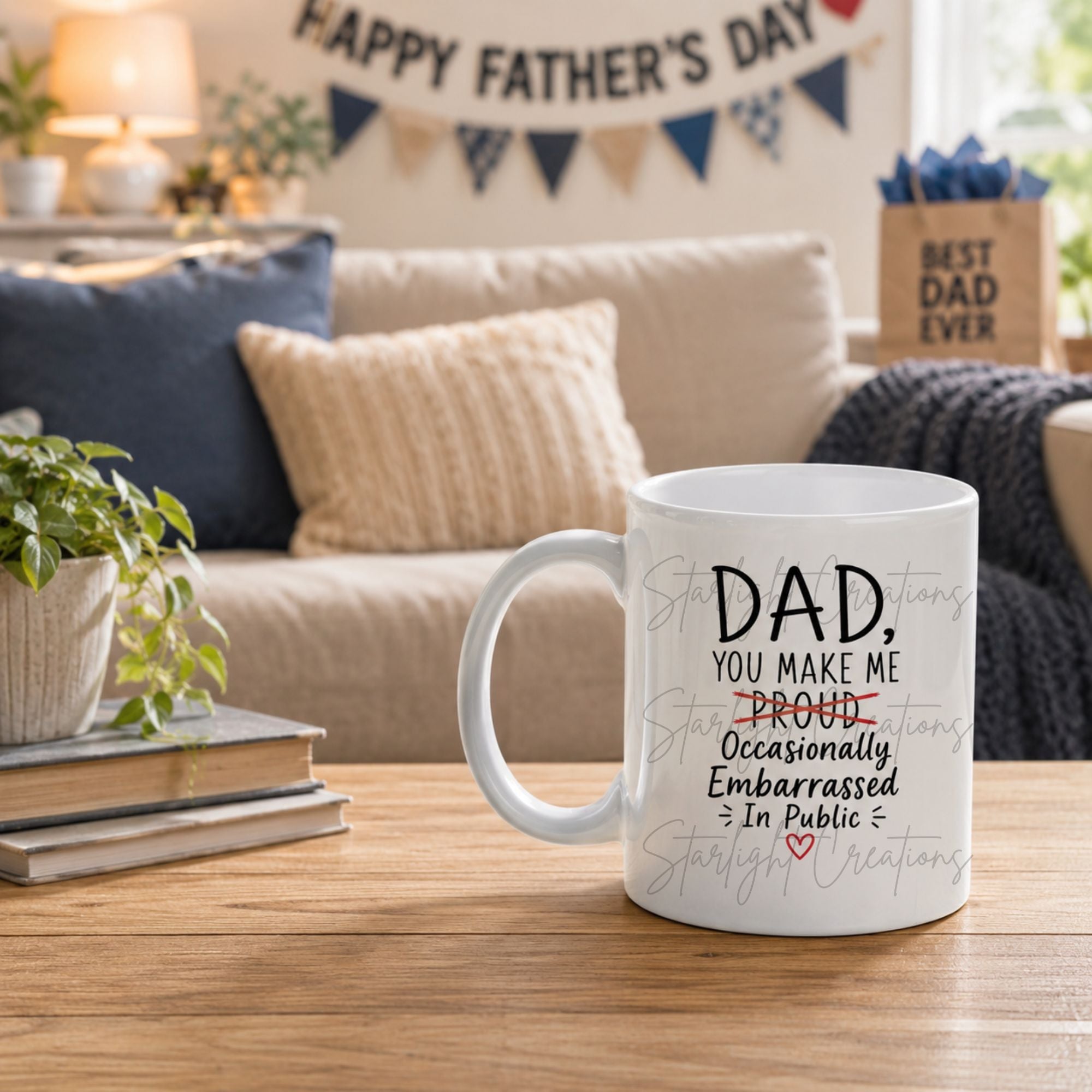 Funny Dad Mug & Coaster Set – “Dad, You Make Me Occasionally Embarrassed In Public”