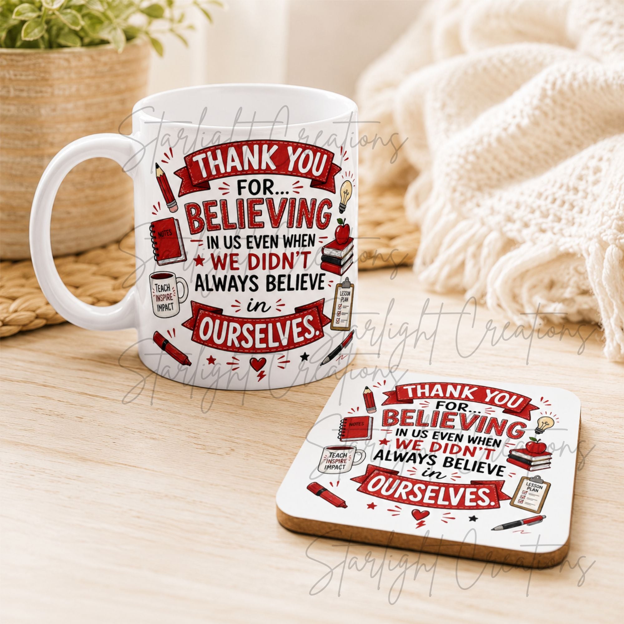 Teacher Mug & Coaster Gift Set – End of Term Thank You Present