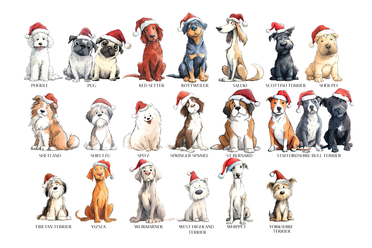 Personalised Dog Breed Christmas Bauble Ornament