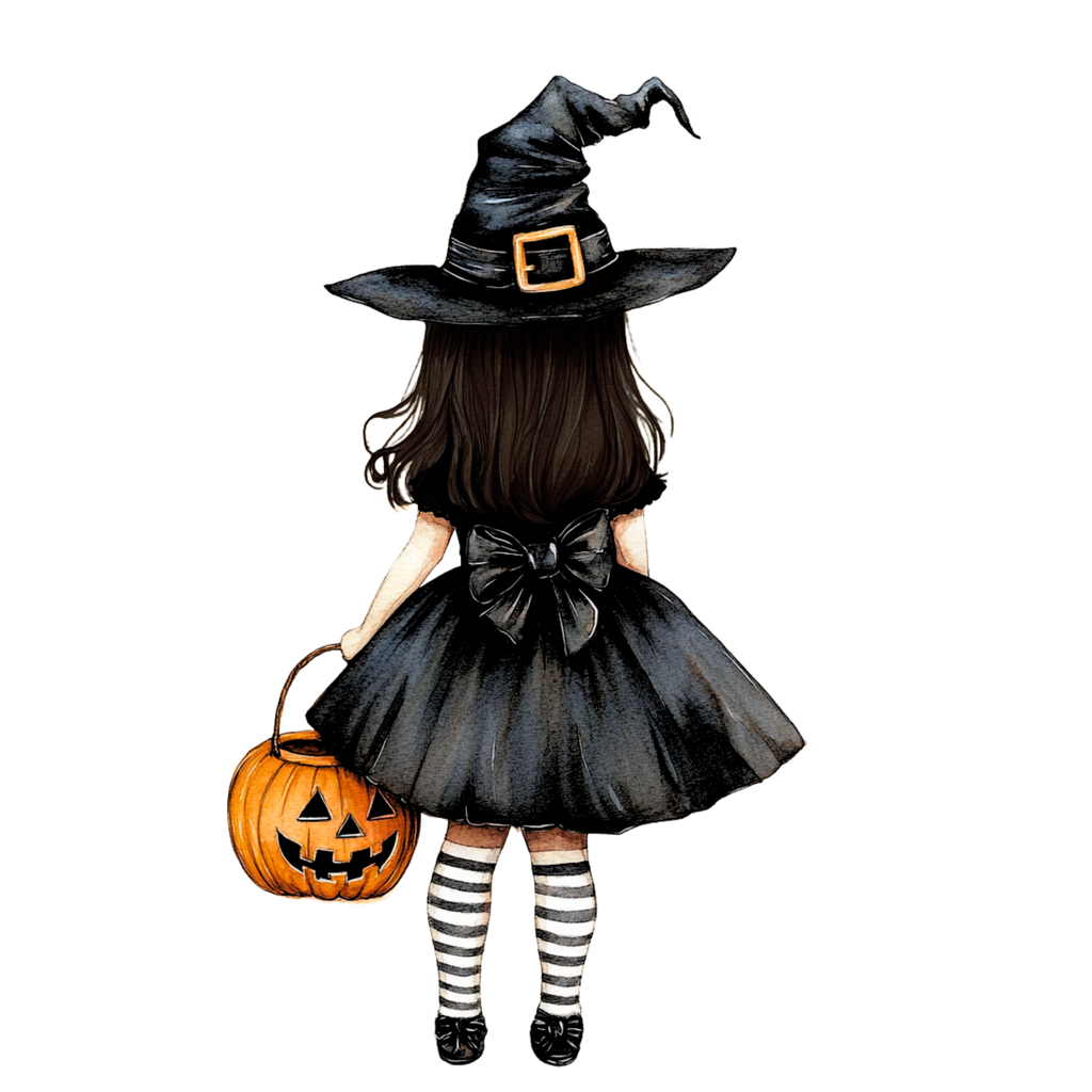 Personalised Halloween Trick or Treat Tote Bag | Custom Witch Pumpkin Bag with Name