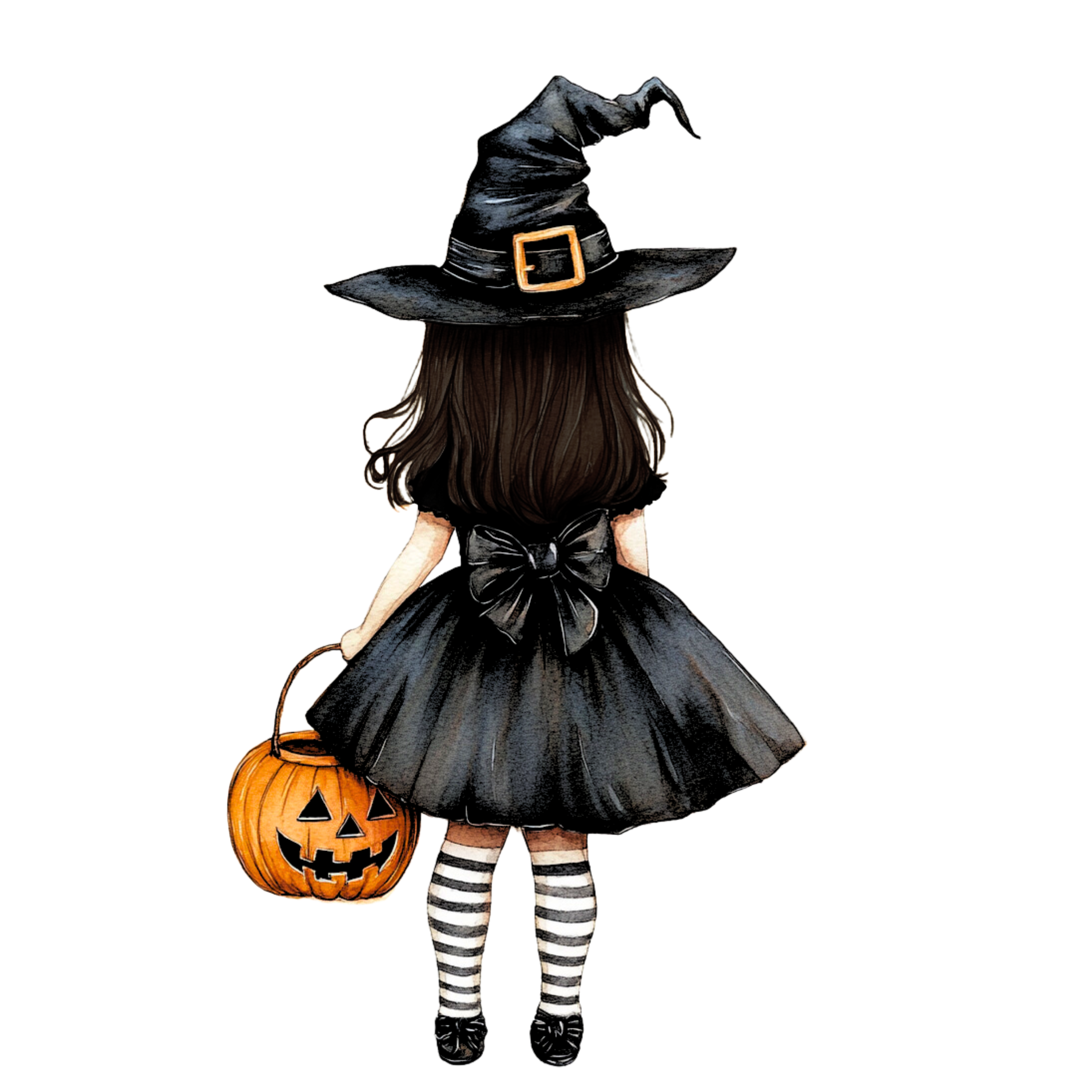 Personalised Halloween Trick or Treat Tote Bag | Custom Witch Pumpkin Bag with Name