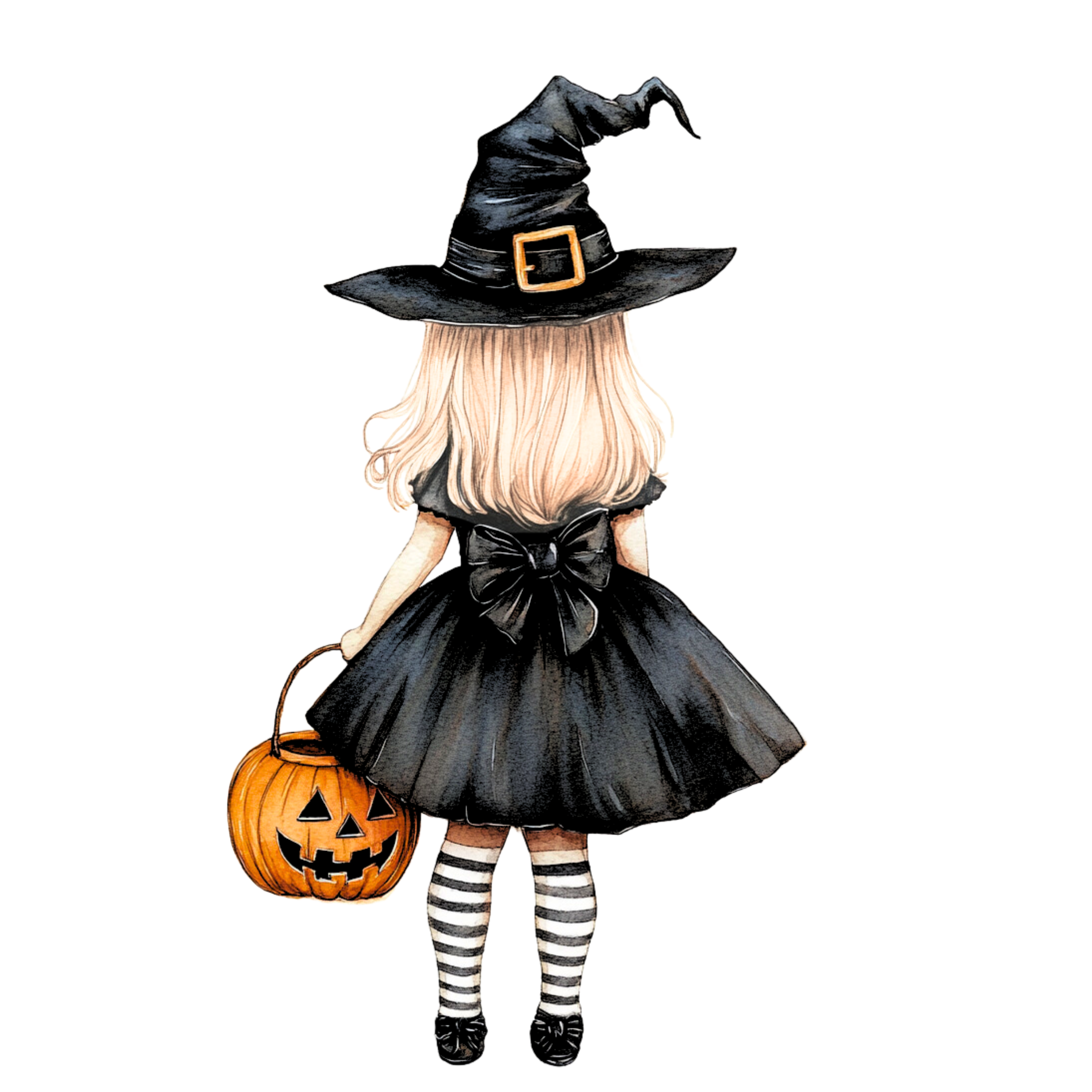 Personalised Halloween Trick or Treat Tote Bag | Custom Witch Pumpkin Bag with Name