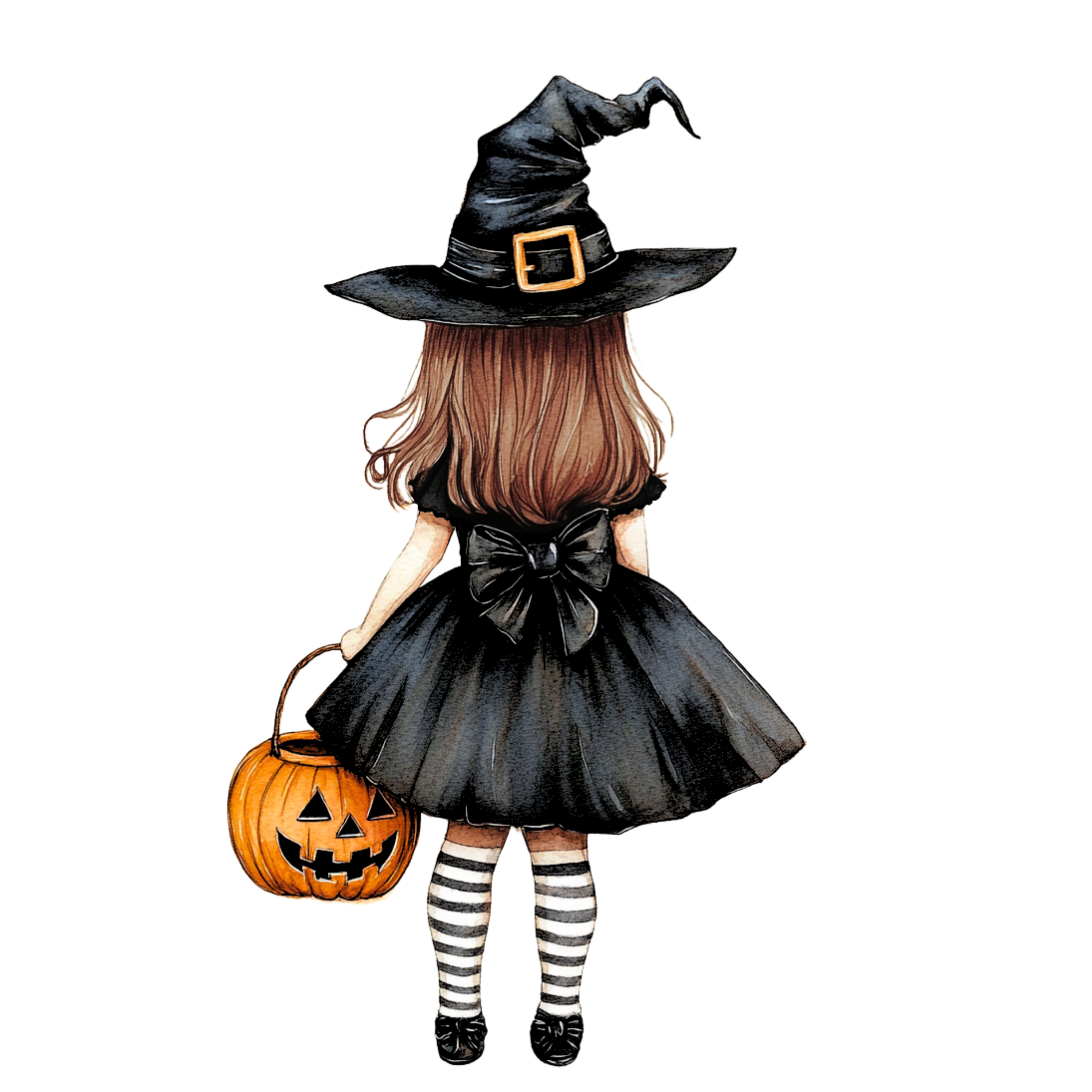 Personalised Halloween Trick or Treat Tote Bag | Custom Witch Pumpkin Bag with Name
